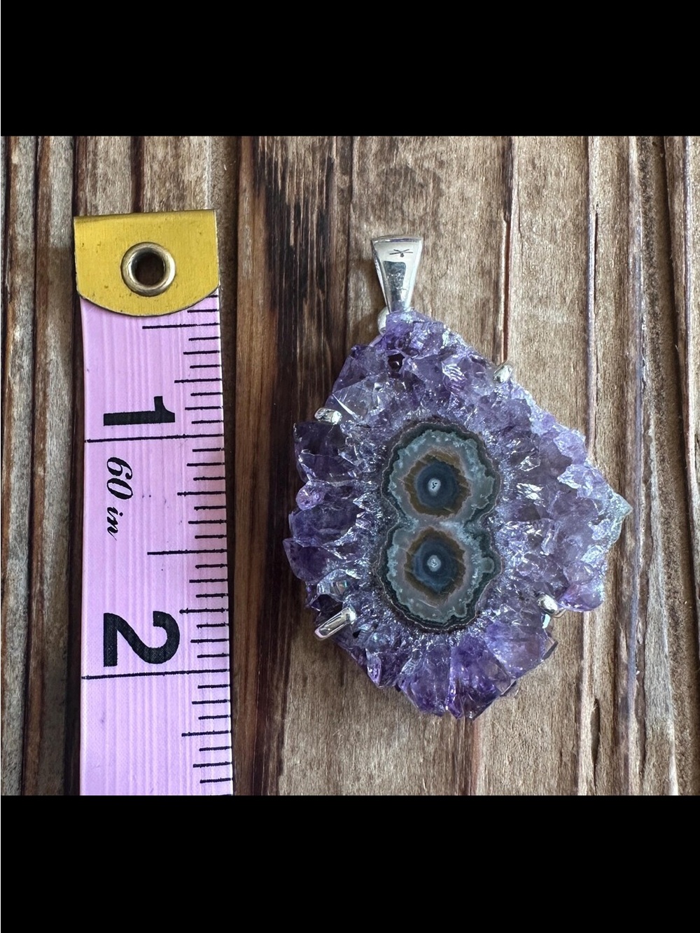 Amethyst Stalactite Sterling Silver Pendant, Boho. Hippie, Witchy